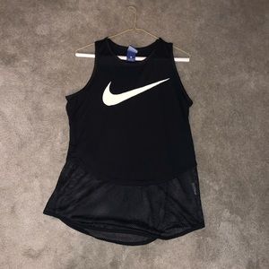 Black nike tank top with mesh bottom